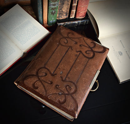 Leather bound antique photo album