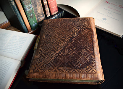 Leather bound antique photo album